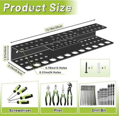 Screwdriver Holder Wall Mount, Heavy Duty Metal Utility Bit Organizer - Image 2