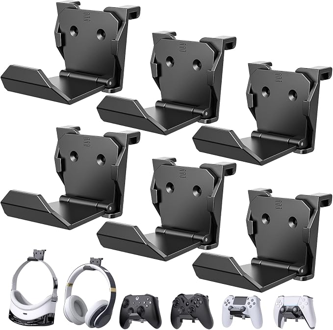 Controller Wall Mount for PS5/PS4/Xbox/Switch Controller, Adhesive PS5 Headset by Hollabudz