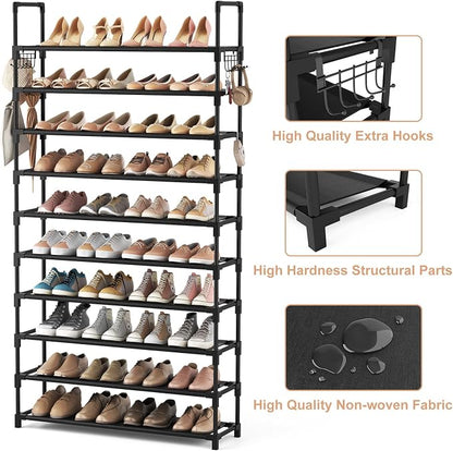 VTRIN 10 Tier Shoe Rack Tall Large Capacity Wide Shoe Organizer - Image 4