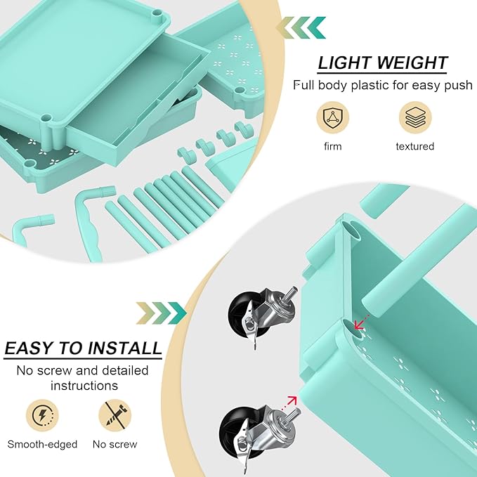 Goovilla 4 Tier Rolling Utility Cart Organizer - Image 3