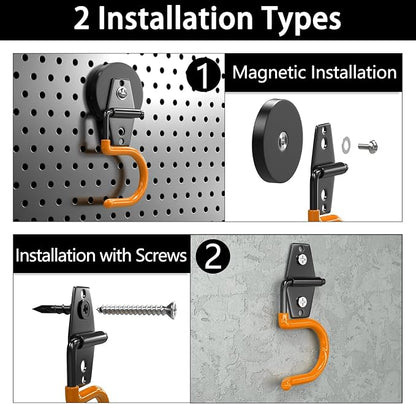 3-H Magnetic Mop Broom Holder and Mop Organizer 4 Pack, Heavy Duty Strong - Image 4