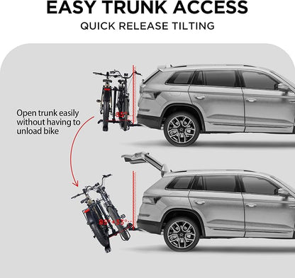 Hitch Mount 2 EBike Rack, 200 lbs Capacity Electric Bike Carrier Foldable - Image 5