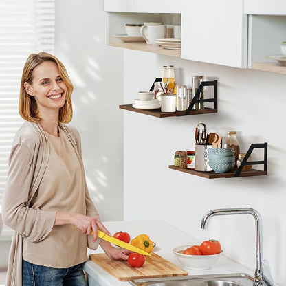 Tectocker-DOU 2 Pc Deep Floating Shelves ; Wall Mounted Hanging Shelves - Image 3