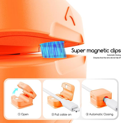 Magnetic Cord Organizer Holder, 6 Pack Desk Cable Clips Management, Hide Phone - Image 3