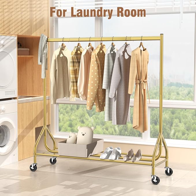 EAGMAK Heavy Duty Clothes Rack Load 420 LBS, Rolling Garment Rack - Image 6