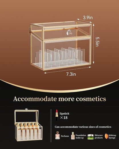 Lipstick Organizer, Luxury Tempered Glass Lipstick Holder & Nail Polish - Image 6