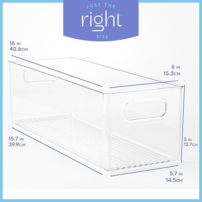 primebox Plastic Food Storage 6 Pack Clear Container Bin - Image 3