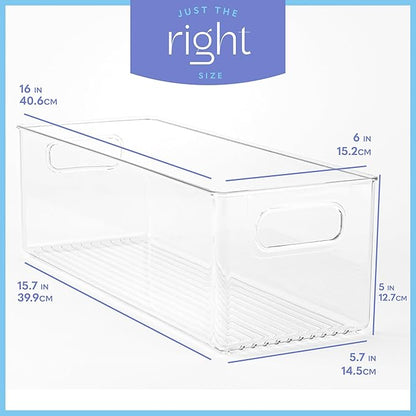 primebox Plastic Food Storage 6 Pack Clear Container Bin - Image 3