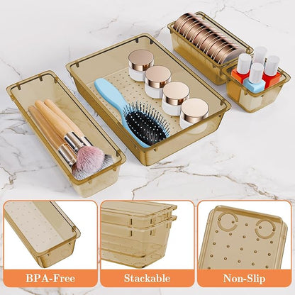 25 PCS Plastic Drawer Organizer Set, 4-Size Versatile Organizer Trays & storage - Image 3