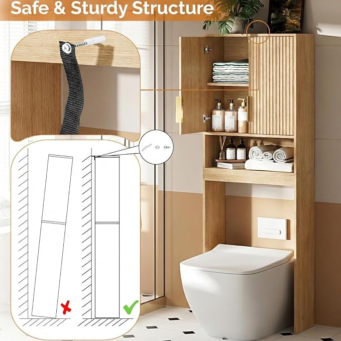VINGLI Over The Toilet Storage Cabinet - Image 6