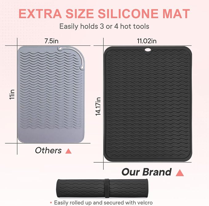 Oversize Silicone Heat Resistant Mat, Portable Travel Mat Cover - Image 3