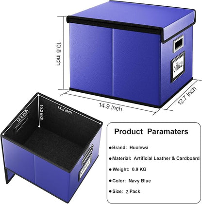 File Organizer Box with Lids, Collapsible File Folder Organizer | File Box with - Image 6