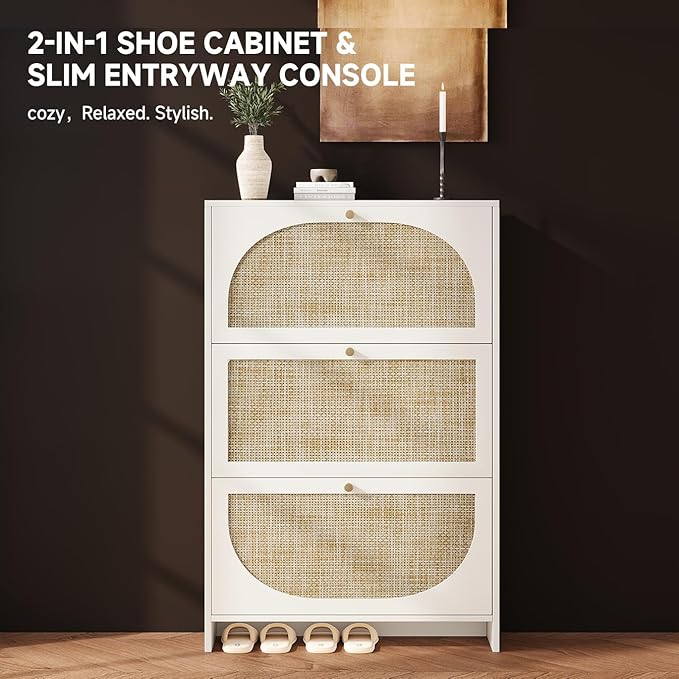 Nicetree Shoe Cabinet Storage for Entryway Slim 9.5" Freestanding Floor Base - Image 3