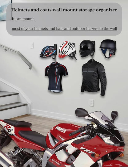 Universal Helmet Wall Mount Organizer 2 Pack, Helmet Rack - Image 4