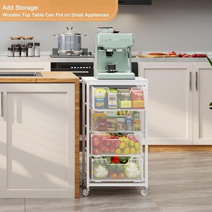 4-Tier Kitchen Storage Cart - Image 4