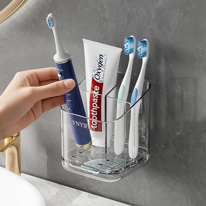 Toothbrush Holders for Bathrooms, 3 Slots Detachable Electric Toothbrush Holder by VNYIFAN