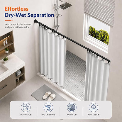 ALLZONE Heavy Duty Tension Shower Curtain Rod 42-83 Inches - Image 6