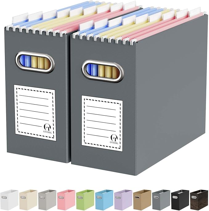 Portable Collapsible Cardboard File Box by Oterri