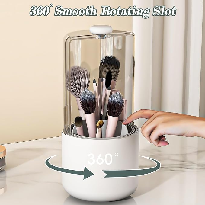 Makeup Brush Holder with Dustproof Cover - Image 3