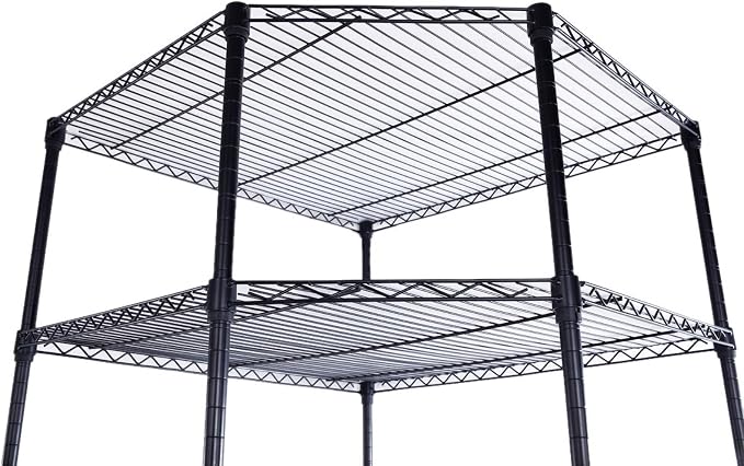 Bonnlo 6-Tier Rolling Heavy Duty Commercial Polygonal Corner Shelf Wire - Image 6