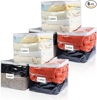 Clear Zippered Storage Bags Plastic Sweater Storage Bags by Heonay