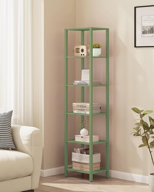 TUTOTAK Bookshelf, 6-Tier Tall Narrow Book Shelf by ChoosetutotakFurnitureBuildYourCozyHome