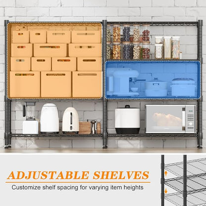 Homdox 4-Tier Adjustable Metal Storage Shelves, Space-Saving Corner Rack - Image 3