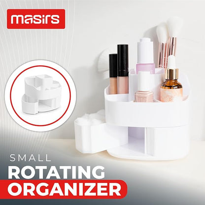 Masirs 360° Rotating Makeup Organizer – Small Acrylic Cosmetic Storage Caddy - Image 2
