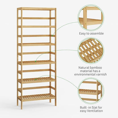 Bamboo Rack, Adjustable Bamboo Shelf, Bathroom Living Room - Image 5