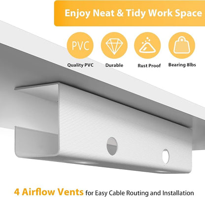 ZhiYo 2 Pack Large Capacity Cable Management Tray, Under Desk Cable Tray 31.5in - Image 5