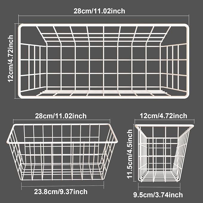 MaraFansie Wall Wire Baskets Adhesive Basket Hanging Kitchen Baskets No Drilling - Image 2