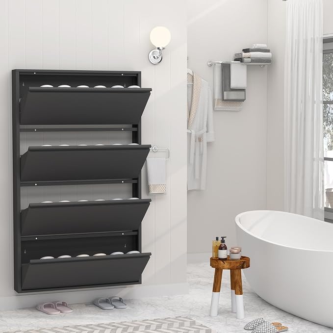 GREATMEET Black Shoe Cabinet Storage - Image 7