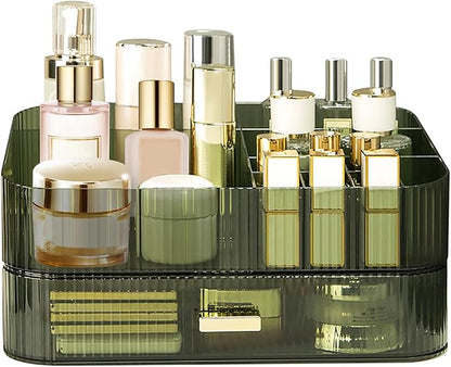 Makeup Organizer with Stackable Drawer, Large Capacity Vanity Organizer by Dezzer