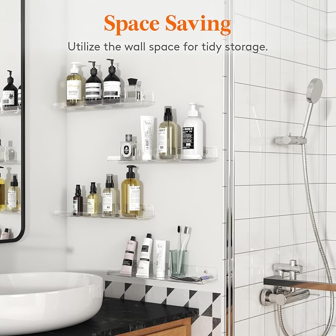 Lifewit Floating Shelves for Wall, 2 Pack 15" Clear Acrylic Shelf Room Decor - Image 8
