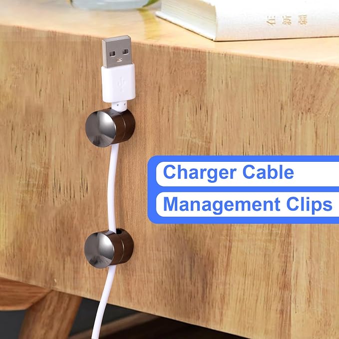 3 Sets Charger Holders for Cords, Adhesive Metal Cord Clips, Cable Management - Image 4