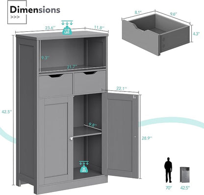 Vongrasig Bathroom Storage Cabinet, 42.5" H Freestanding Floor Cabinet | Wooden - Image 3