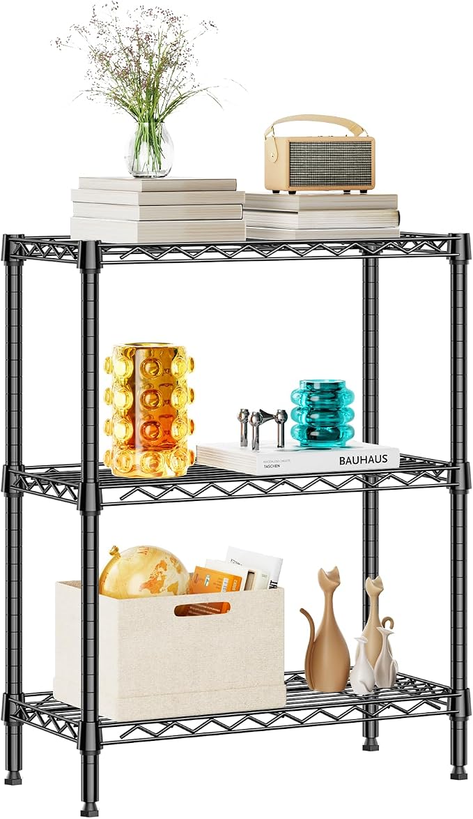 3 Tier Wire Shelving Unit, Small Metal Wire Shelf by IZEUK