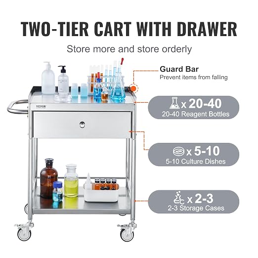 VEVOR Stainless Steel Utility Cart - Image 5