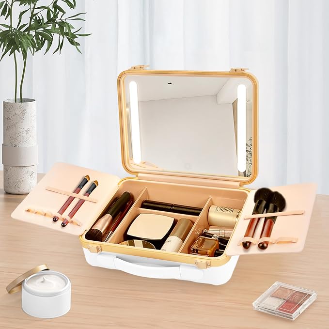 Portable Makeup Box, 11.42 * 3.54 * 8.66 In Travel Makeup Train Cases Cosmetic - Image 6