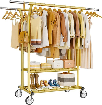 HYSEYY Heavy Duty Clothes Rack, Rolling Clothing Racks by HYSEYY