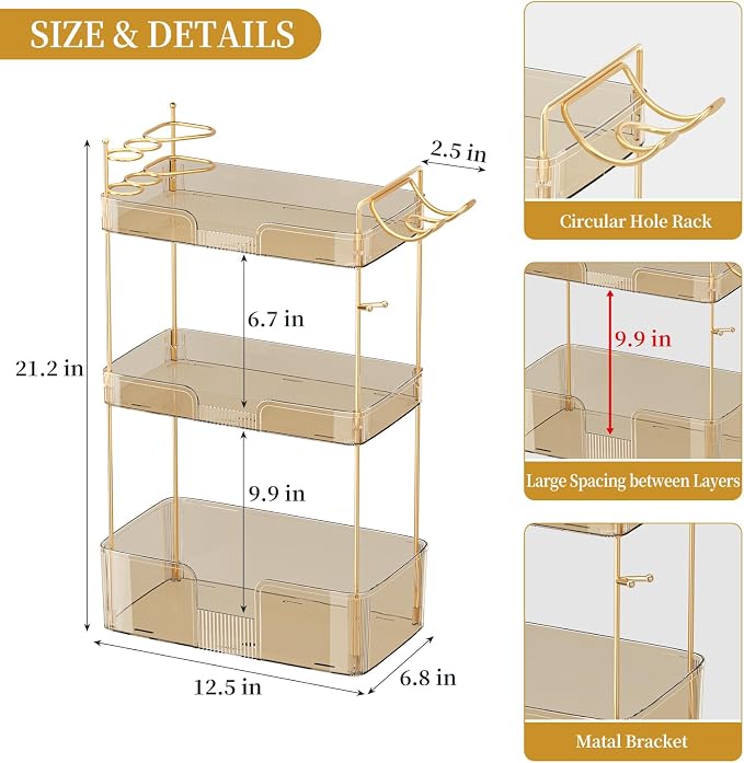 Bathroom Counter Organizer for Vanity, Makeup Organizer Countertop - Image 2