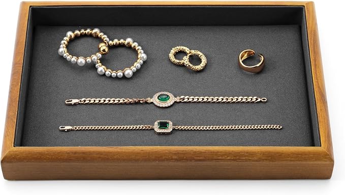 Oirlv Solid Wood Stackable Jewelry Organizer Tray Jewelry Drawer Organizer by Oirlv