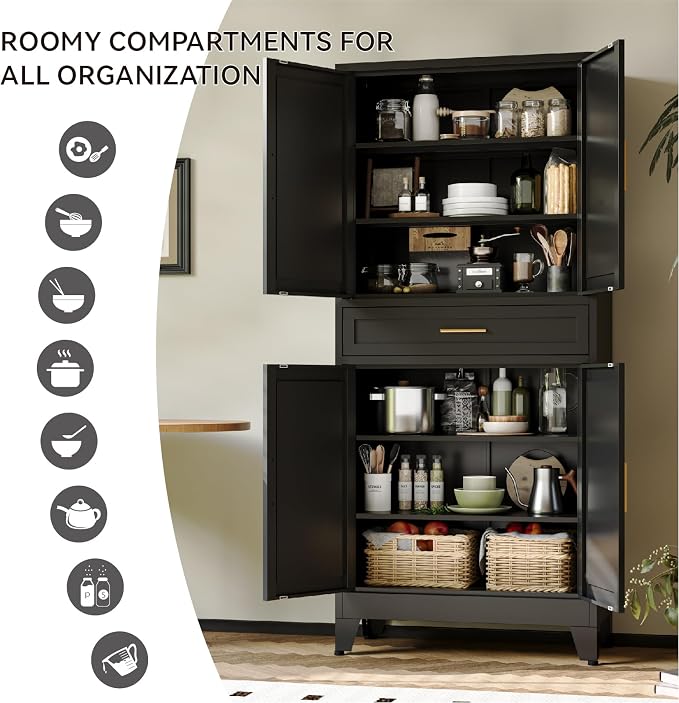COFaR 71" Metal Pantry Cabinet - Image 5