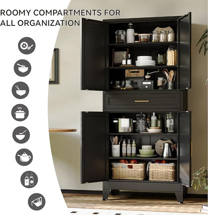 COFaR 71" Metal Pantry Cabinet - Image 5