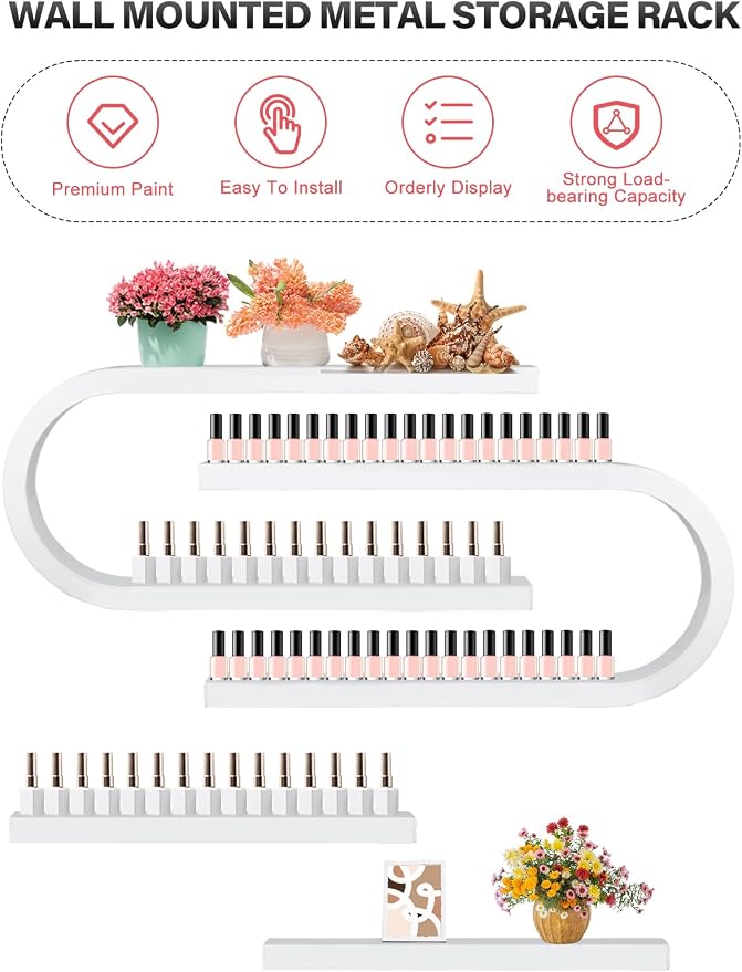 EBANKU 6PCS U Shape Nail Polish Racks Heavy Duty Nail Shelfs - Image 5