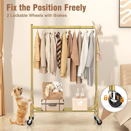 EAGMAK Heavy Duty Clothes Rack Load 420 LBS, Rolling Garment Organizer - Image 6