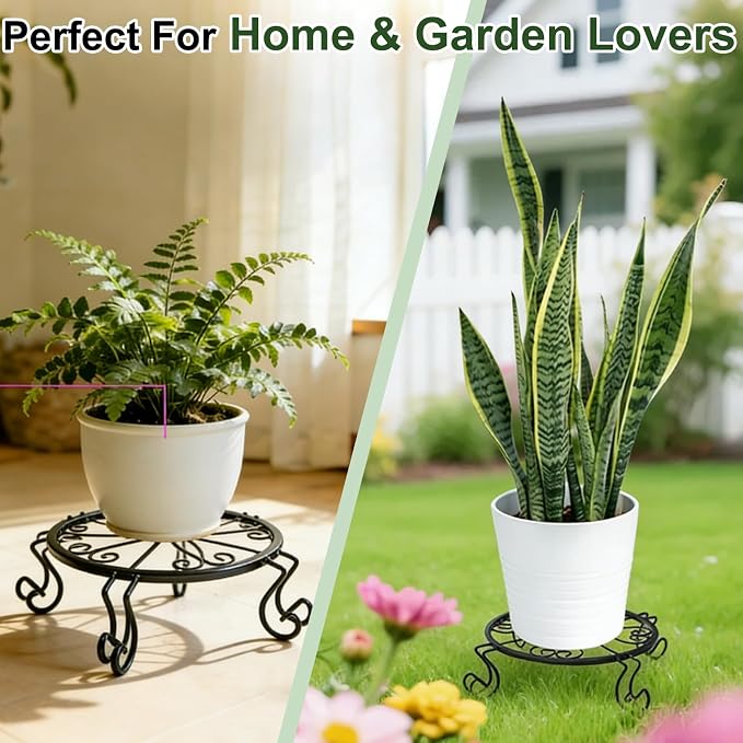 Kylinbigda Metal Plant Stand Indoor/Outdoor, Low Corner Plant Stand, Decoration - Image 4