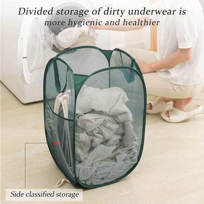 Upgraded 100L Extra Large Collapsible Laundry Baskets, 2 Pack XL Mesh Pop Up - Image 7