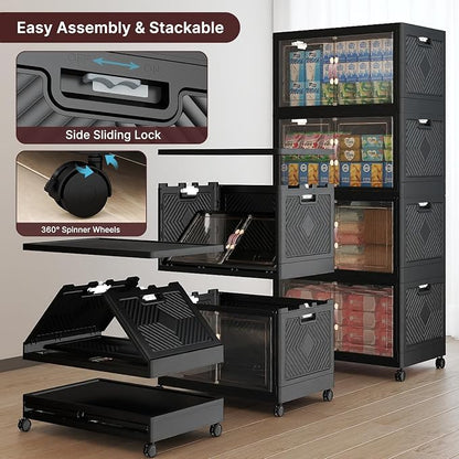 UAMFURI Stackable Storage Bins, 896QT Collapsible Drawers - Image 3