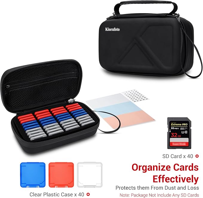 EVA PU SD Card Case with 40 PCS Individual Plastic Memory Card Holder - Image 2